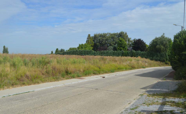 Vue depuis la rue du terrain à vendre à Huppaye